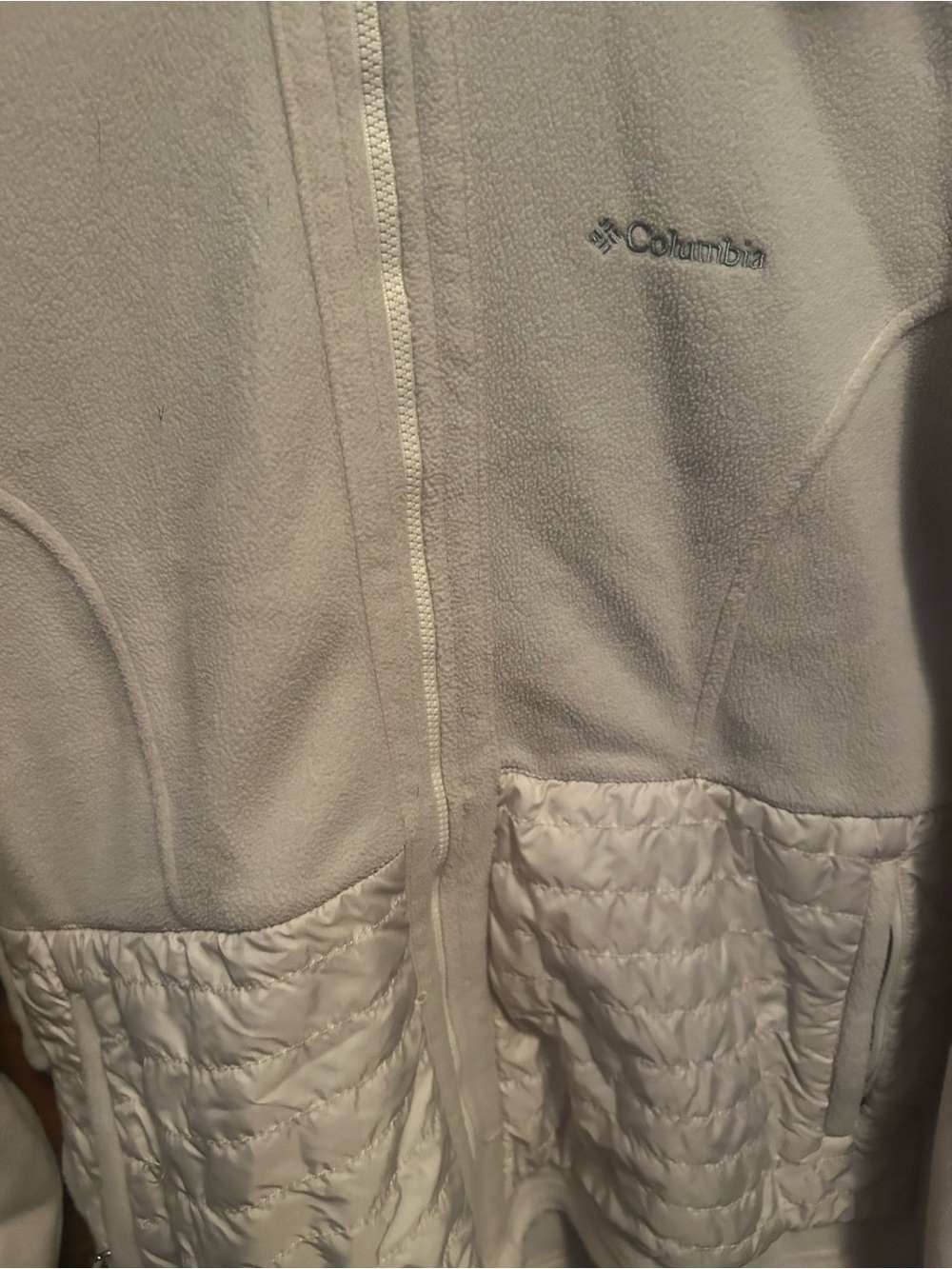 Columbia Women's Cream Fleece & Quilted Puffer Jacket